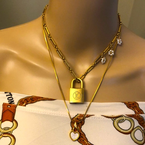Repurposed Aunthentic Louis Vuitton padlock with New Stainless steel necklace. - Picture 1 of 6
